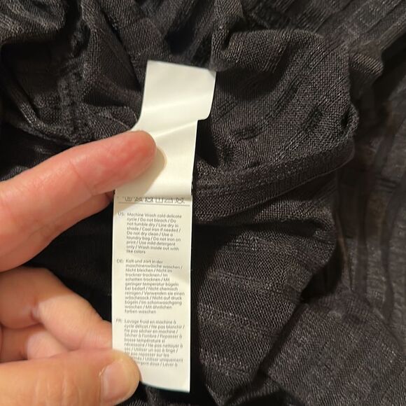 CUPSHE M Black V-Neck Long Sleeve Knit Ribbed Swim Cover-up Ruffle Dress - Picture 13 of 14